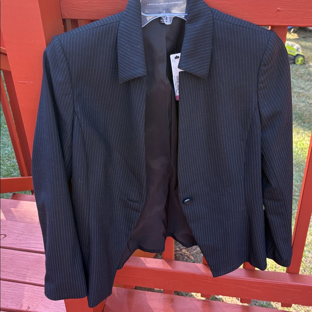 Ellen Tracy Black Pinstripe Jacket